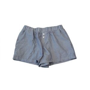 BTFMB Blue and White Striped Women’s Casual Flowy Boxer Shorts Small